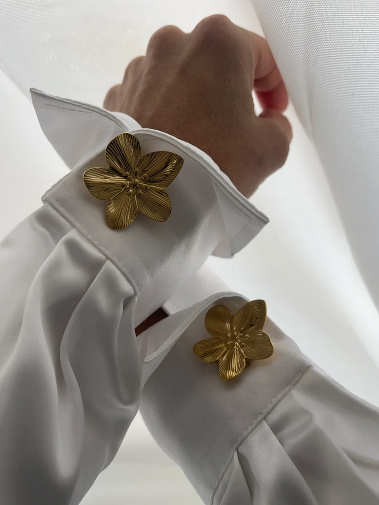 FLOWER BUTTON COVERS GOLD