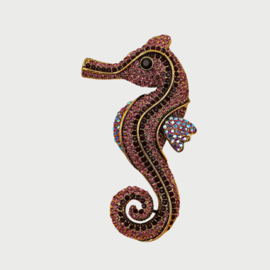 SEAHORSE BROOCHE PINK